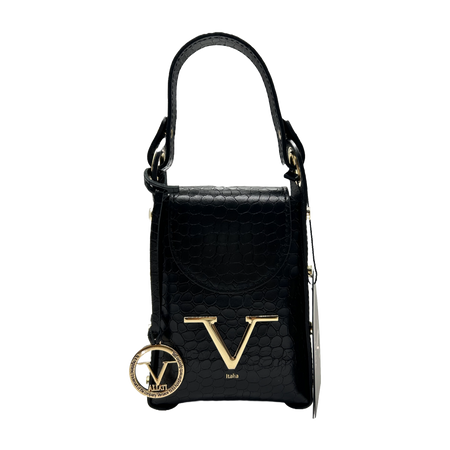 Borsa Donna V Versace Italia Leather Bag Lux Black