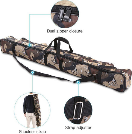 FODERO BORSA PORTA CANNE PORTACANNE DA PESCA A 2 SCOMPARTI 100 CM MIMETICO ZIP Sport e tempo libero/Caccia e Pesca/Pesca/Accessori/Portacanne da pesca Trade Shop italia - Napoli, Commerciovirtuoso.it