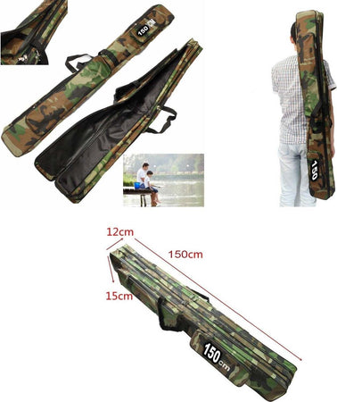 BORSA FODERO PORTACANNE PORTA CANNE DA PESCA A 2 SCOMPARTI 150 CM MIMETICO Sport e tempo libero/Caccia e Pesca/Pesca/Accessori/Portacanne da pesca Trade Shop italia - Napoli, Commerciovirtuoso.it