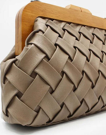 Borsa Intrecciata Weave Da Donna Borsetta Fashion Con Manico in Catena Moda/Donna/Borse/Borse a spalla Leclaf - Napoli, Commerciovirtuoso.it