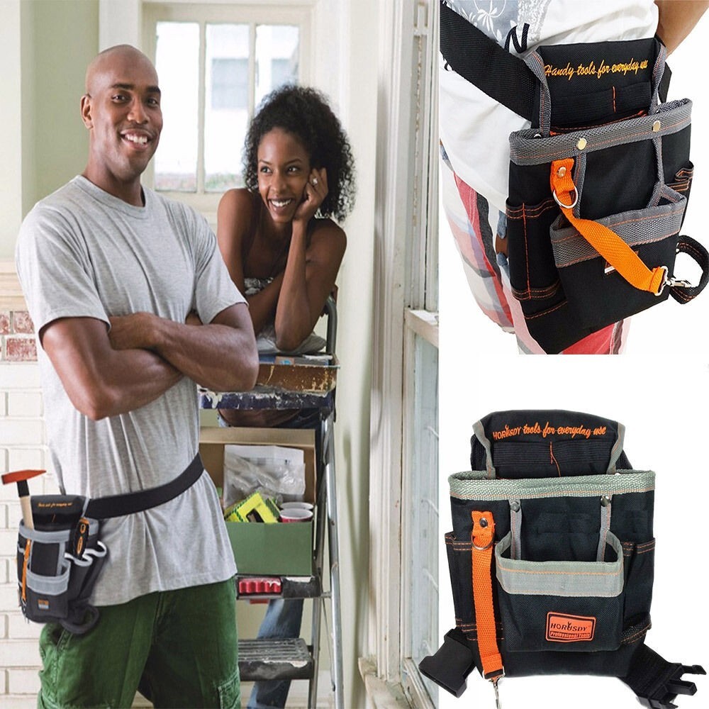 Borse Per Attrezzi Usate 10 Tasche Per Cintura Degli Attrezzi In Pelle Scamosciata - Grembiule Portautensili Per Costruttori E Falegnami Tasche Per Strumenti Da Lavoro - Foto 13