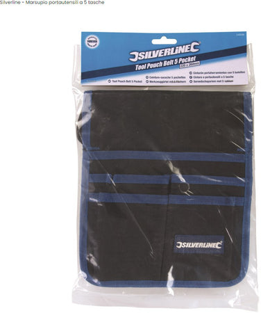 Borsa Marsupio portautensili attrezzi 5 tasche 220 x 260 mm Silverline