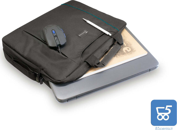 Borsa Notebook 15,6" Techmade Nera Portadocumenti Porta Pc per Lenovo Dell Asus HP da 14" a 15,6" Modello TM-PCBAG-BKB Profilo Blu