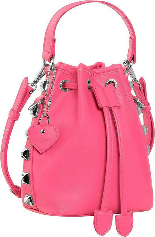 Borsa Ragazza Donna Bambina Secchiello Comix Studio Rosa Con Borchie