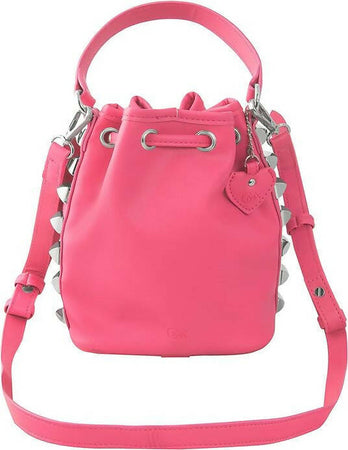 Borsa Ragazza Donna Bambina Secchiello Comix Studio Rosa Con Borchie