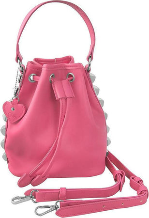 Borsa Ragazza Donna Bambina Secchiello Comix Studio Rosa Con Borchie