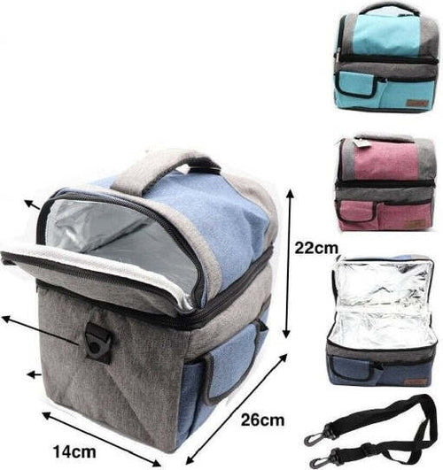 Borsa-Termica-22x26x14cm-Frigo-Borsetta-Porta-Alimenti-Pranzo-Spiaggia-Mare