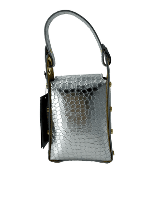 19V69 Versace Italia Borsa Donna Leather Bag Cocco 897 Silver 19V69 Italia