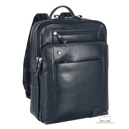 BORSA ZAINO PELLE 2MM FABIANA ACCIAIO - Blu / Taglia Unica - Zaino
