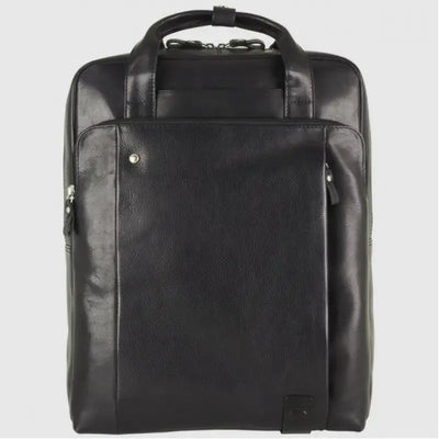 BORSA ZAINO PELLE 2MM FABIANA ACCIAIO - Nero / Taglia Unica - Zaino