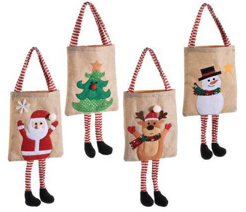 Borsetta Con Decoro Natalizio Porta Dolci Regalo Con Personaggi Di Natale Gambe Lunghe Art From