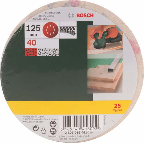 BOSCH---25-FOGLI-ABRASIVI-PER-LEVIGATRICE-ROTO-ORBITALE-GRANA-40-125MM
