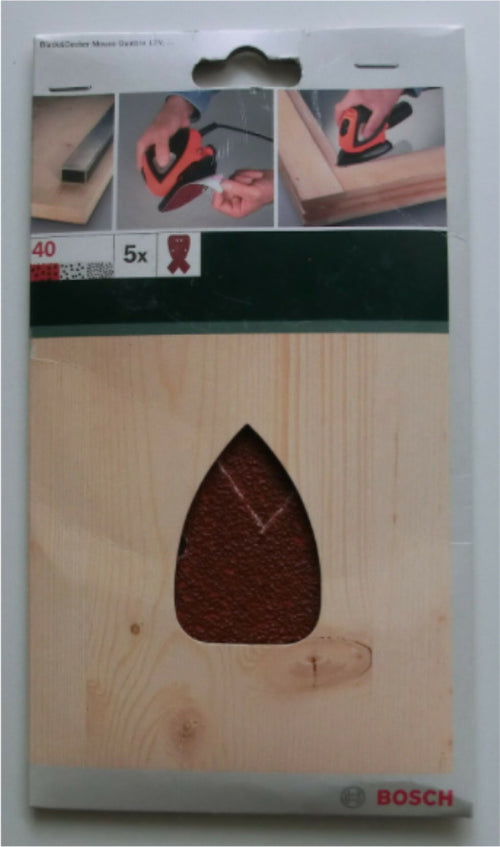 BOSCH---5-FOGLI-ABRASIVI-PER-LEVIGATRICI-A-DELTA---95X135MM,-G40