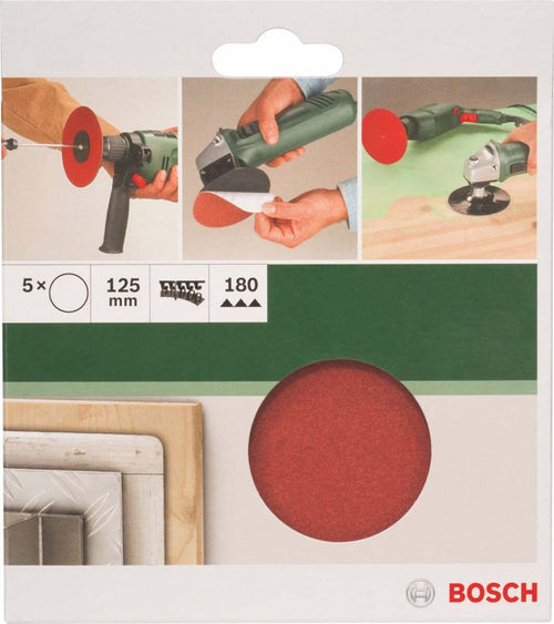 BOSCH---5-FOGLI-ABRASIVI-PER-SMERIGLIATRICE-E-TRAPANO-REDWOOD-125MM-GRANA-180
