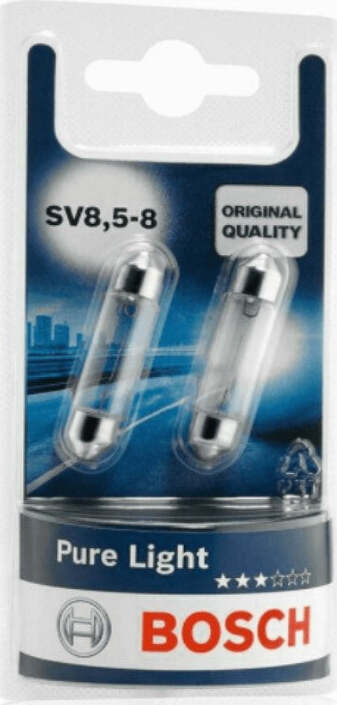 BOSCH---COPPIA-LAMPADINE-PURE-LIGHT-K10W---12V-10W-/-SV8,5-8-41mm