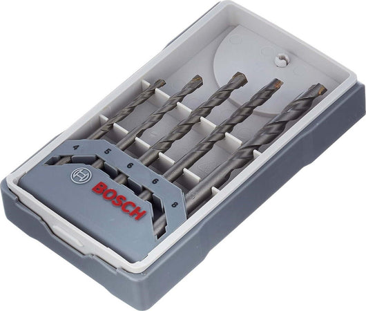 BOSCH---SET-5-PUNTE-PER-CALCESTRUZZO-DIAMETRO-4-8-MM-E-ACCESSORIO-PERFORATRICE-A-PERCUSSIONE