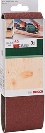 Bosch-3-Nastri-Abrasivi-per-Levigatrice-Nastro-Senza-Fori,-65-x-410-mm,-G-60