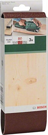Bosch-3-Nastri-Abrasivi-per-Levigatrice-Nastro-Senza-Fori,-75-x-457-mm,-G-80