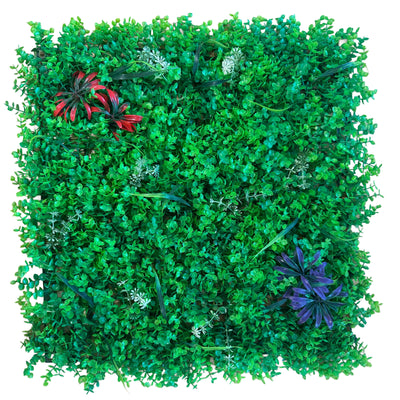 Pannelli Verde Verticale 50×50 cm Ultra-realistici e folti, per interno/esterno BOSSO E FIORI - Eternal Parquet - Eternal Parquet