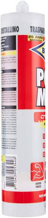 Bostik 3246020 Polimax Cartuccia GR.300, Colla Trasparente Tubo con applicatore Extra forte Trasparente Super Rapido