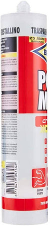 Bostik 3246020 Polimax Cartuccia GR.300, Colla Trasparente Tubo con applicatore Extra forte Trasparente Super Rapido
