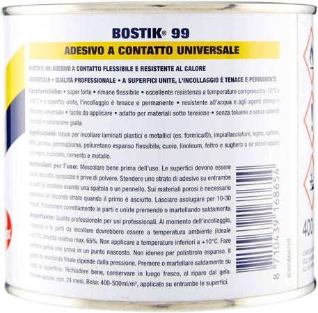 Bostik 99 Adesivo A Contatto Universale 850gr. Colla Professionale Policloroprene a Presa Rapida