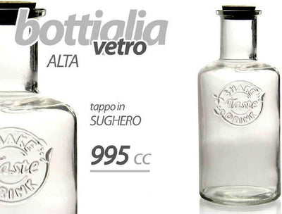 Bottiglia Alta In Vetro 995 Cc Tappo In Sughero Stile Vintage Decorata 728297 Casa e cucina/Stoviglie/Bicchieri e cristalli/Brocche carraffe e decanter/Brocche e caraffe Trade Shop italia - Napoli, Commerciovirtuoso.it