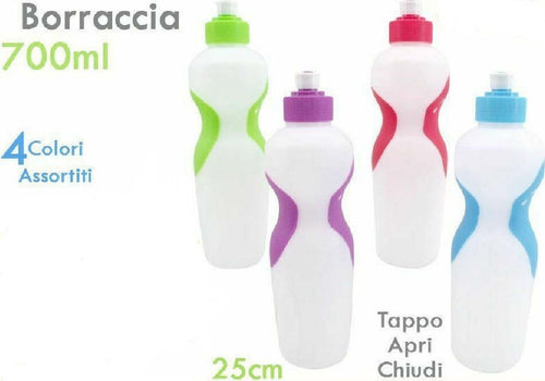 Bottiglia Borraccia In Plastica Colorata 700ml Sport Scuola Tappo Apri Chiudi Casa, arredamento e bricolage > Cucina > Thermos e Shaker Trade Shop italia - Napoli, Commerciovirtuoso.it