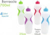 Bottiglia-Borraccia-In-Plastica-Colorata-700ml-Sport-Scuola-Tappo-Apri-Chiudi