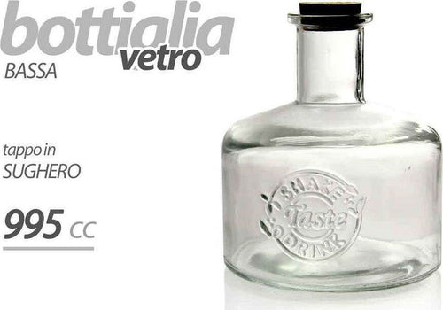 Bottiglia Bottiglietta Bassa Vetro Tappo Sughero Bomboniera 995cc Decorata 728280 Casa e cucina/Stoviglie/Bicchieri e cristalli/Brocche carraffe e decanter/Brocche e caraffe Trade Shop italia - Napoli, Commerciovirtuoso.it