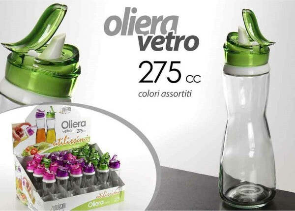 Bottiglia-Bottiglietta-Oliera-275-Cc-Vetro-Deluxe-Tappo-Colori-Assortiti-664571