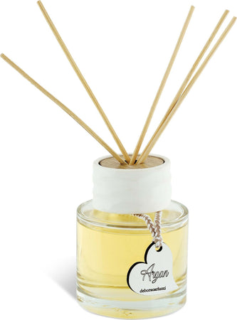 Bottiglia-diffusore-di-profumo-tonda-in-vetro-fragranza-con-bacchette-Made-in-Italy