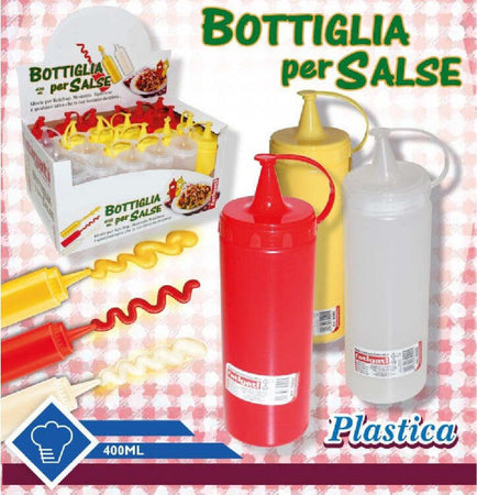 Bottiglia-In-Plastica-Per-Salse-Ketchup-Maionese-Condimento-Pub-Bar-Casa-400-Ml