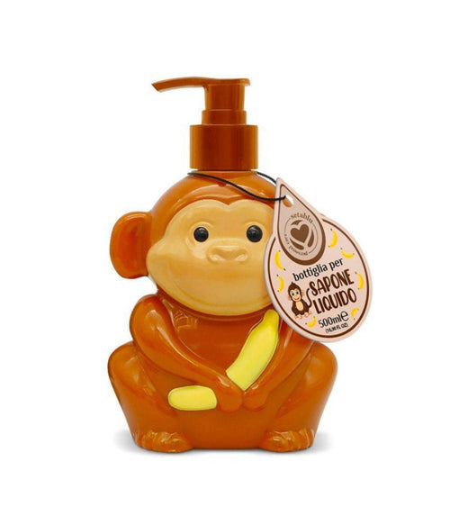 Bottiglia Portasapone Scimmia Per Sapone Liquido 500ml Accessori Set Da Bagno