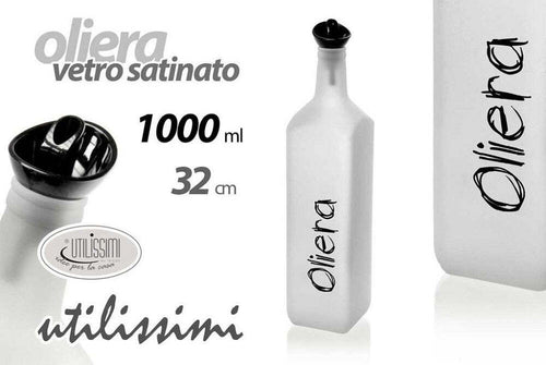 Bottiglia Scritta Oliera Vetro Satinato Bianco Tappo Dosatore 1000ml 32cm 833328 Casa e cucina/Stoviglie/Piatti ciotole e vassoi/Set olio e aceto Trade Shop italia - Napoli, Commerciovirtuoso.it