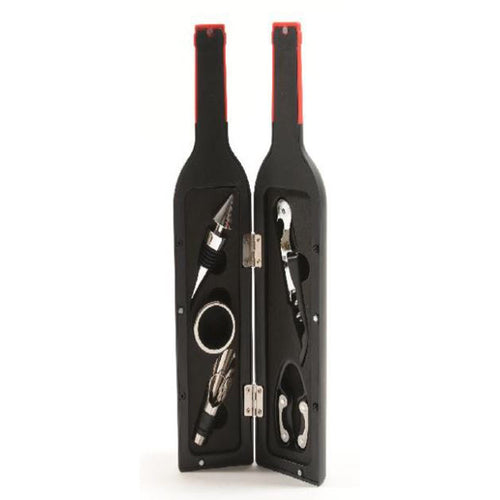 Set sommelier Bottiglia di vino in vetro con 5 accessori