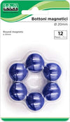 Bottoni magnetici - blu - diametro 20 mm - Lebez - blister 12 pezzi Cancelleria e prodotti per ufficio/Archivio ufficio e accessori per scrivania/Nastri colle elastici e graffette/Puntine e ganci Eurocartuccia - Pavullo, Commerciovirtuoso.it