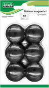 Bottoni magnetici - nero - diametro 40 mm - Lebez - conf. 12 pezzi Cancelleria e prodotti per ufficio/Archivio ufficio e accessori per scrivania/Nastri colle elastici e graffette/Puntine e ganci Eurocartuccia - Pavullo, Commerciovirtuoso.it