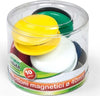Bottoni magnetici tondi - diametro 40 mm - colori assortiti - Lebez - barattolo da 10 pezzi Cancelleria e prodotti per ufficio/Archivio ufficio e accessori per scrivania/Nastri colle elastici e graffette/Puntine e ganci Eurocartuccia - Pavullo, Commerciovirtuoso.it