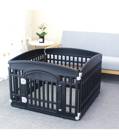 Box A 4 Pannelli Con Porta Recinto Per Cani Gatti Animali Taglia Media Piccola