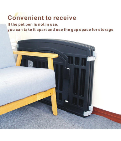 Box A 4 Pannelli Con Porta Recinto Per Cani Gatti Animali Taglia Media Piccola
