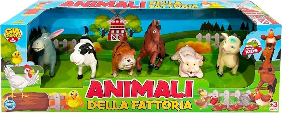 Box Animali Della Fattoria Pezzi Giocattoli Per Bambini Colori