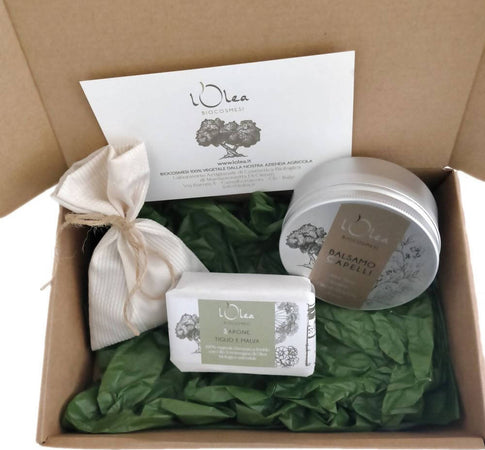 Box Balsamo capelli 100% Biologico Trattamento Nutriente Volumizzante + 1 Sapone Mani Viso Corpo Naturale Biologico Tiglio E Malva Saponetta 100% BIO Bellezza/Cura della pelle/Set regalo L’Olea Biocosmesi - Castelbottaccio, Commerciovirtuoso.it
