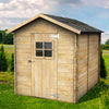Casetta in legno con porta e finestra deposito da giardino per attrezzi Made in Italy 178 x 218 x h 203 cm
