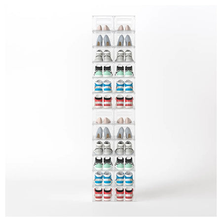 Box Contenitore Per Scarpe Calzature Scatola Inpilabile 34x25x18.4cm Trasparente 87648