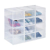 Box Contenitore Per Scarpe Calzature Scatola Portascarpe 33.4x23x14.5cm Trasparente 87646