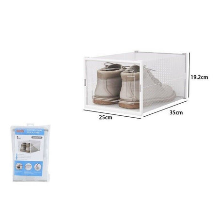 Box Contenitore Per Scarpe Calzature Scatola Portascarpe 35x25x19.2cm Trasparente 87647