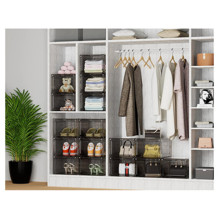 Box Contenitore Per Scarpe Calzature Scatola Portascarpe Inpilabile 34x25x18.4cm 87649