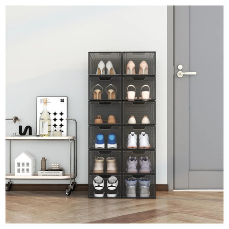 Box Contenitore Per Scarpe Calzature Scatola Portascarpe Inpilabile 34x25x18.4cm 87649