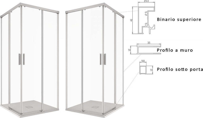 Box Doccia 2 lati Scorrevole a doppia anta Satinato Anticalcare 6mm H195 XENA Fai da te/Attrezzature per cucine e bagni/Attrezzature per bagni/Docce e componenti doccia/Box doccia StileBagno - Roma, Commerciovirtuoso.it